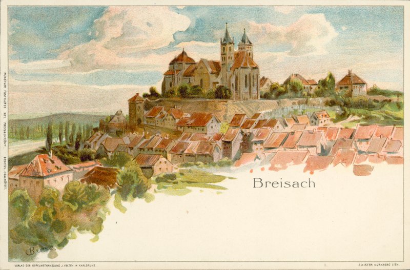 Vista de la ciudad de Breisach, Alemania de German School