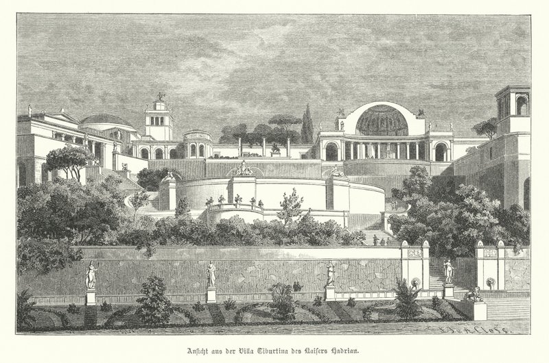 Villa del emperador romano Adriano en Tívoli, Italia de German School