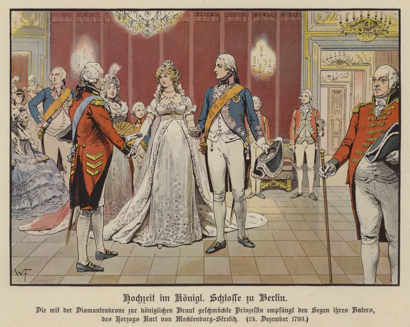 Boda del Príncipe Heredero Federico Guillermo de Prusia y la Princesa Luisa de Mecklemburgo-Strelitz en el Palacio Real, Berlín, 24 de Diciembre de 1793 de German School