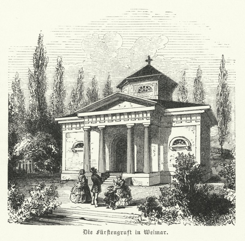 Weimarer Fürstengruft, capilla funeraria de los duques de Saxe-Weimar-Eisenach y lugar de las tumbas de los autores alemanes Johann Wolfgang Goethe y Friedrich Schiller de German School