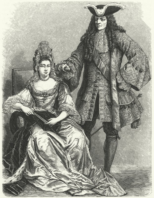 Guillermo III y María II, Rey y Reina de Inglaterra (grabado) de German School