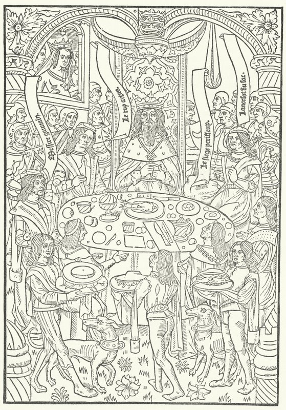 Grabado de la primera edición de Lancelot du Lac, impreso en Rouen por Jean le Bourgeois en 1488 de German School