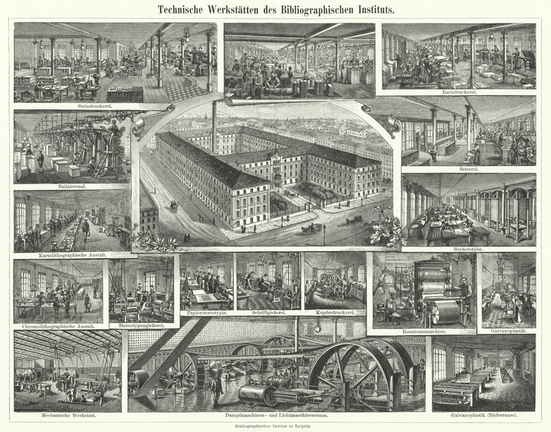 Talleres del Instituto Bibliográfico, Leipzig, Alemania de German School