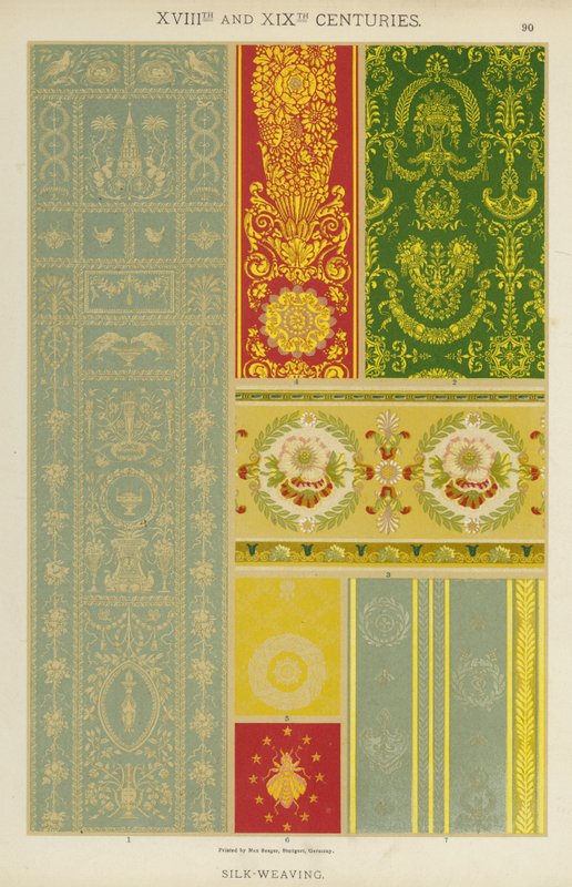 Siglos XVIII y XIX, Tejido de Seda de German School