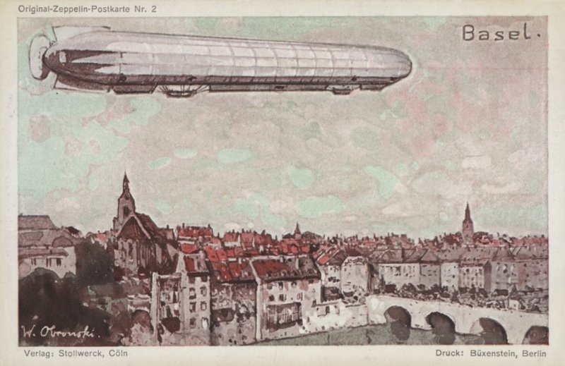 Zeppelin volando sobre Basilea de German School