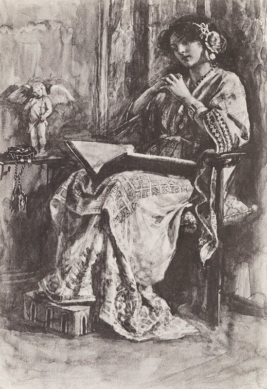 Ilustración para La historia de Hereward, el campeón de Inglaterra (litografía) de Gertrude E. Demain (after) Hammond