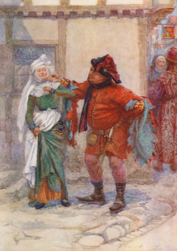 Shakespeare, Rey Enrique IV, 2ª parte (litografía en color) de Gertrude E. Demain (after) Hammond
