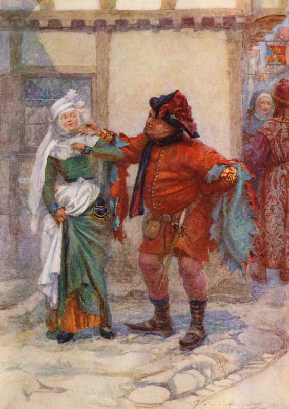 La obra de William Shakespeare Enrique IV (litografía en color) de Gertrude E. Demain (after) Hammond