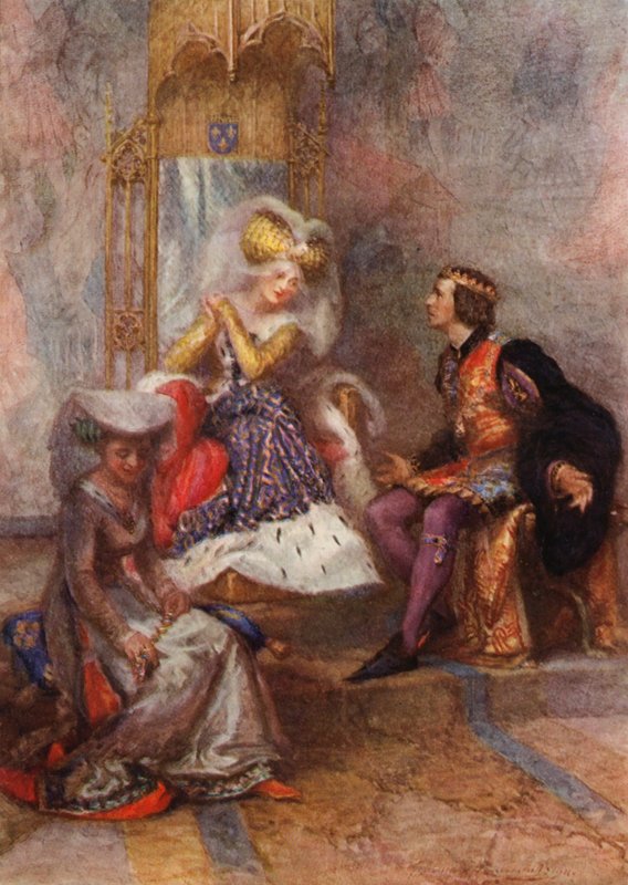 La obra de William Shakespeare Enrique V (litografía en color) de Gertrude E. Demain (after) Hammond