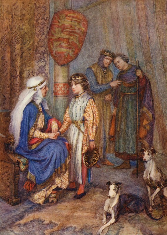 La obra de William Shakespeare: El rey Juan (litografía en color) de Gertrude E. Demain (after) Hammond