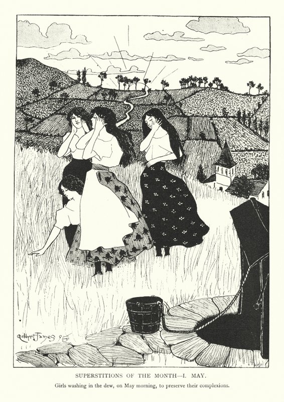 Supersticiones del mes - 1 de mayo (litografía) de Gilbert James