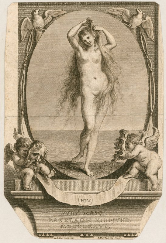 Entrada a un baile de máscaras en Ranelagh, Londres, 14 de junio de 1776 de Giovanni Battista Cipriani