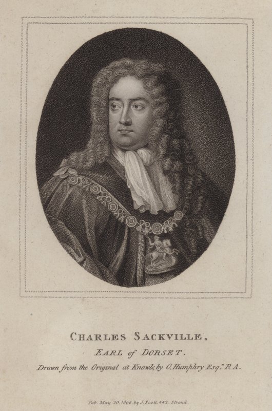 Charles Sackville, 6º Conde de Dorset, poeta y cortesano inglés (grabado) de Godfrey (after) Kneller
