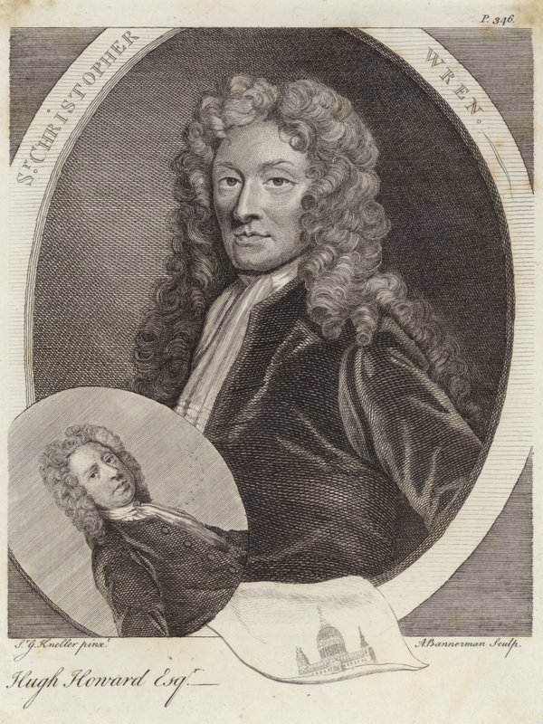 Sir Christopher Wren y Hugh Howard de Godfrey Kneller