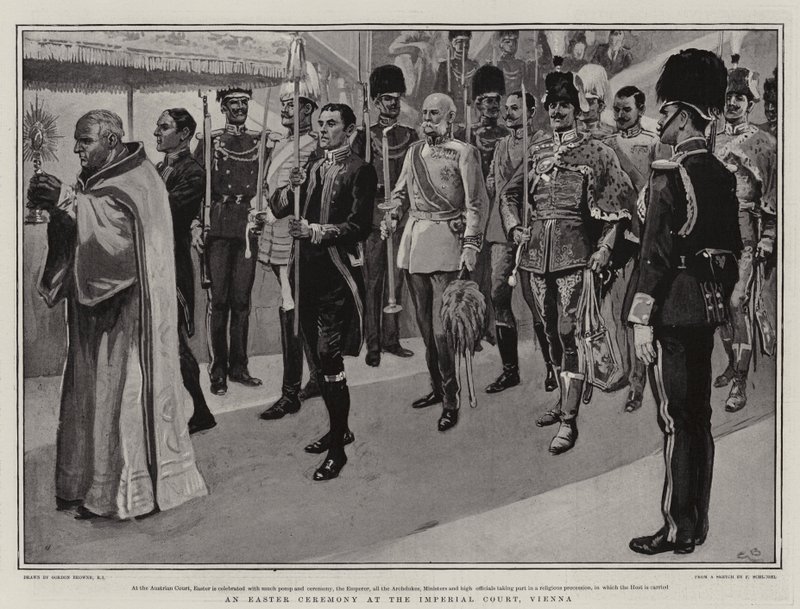Una Ceremonia de Pascua en la Corte Imperial, Viena de Gordon Frederick Browne