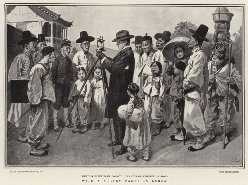 Con un Grupo de Encuesta en Corea de Gordon Frederick Browne
