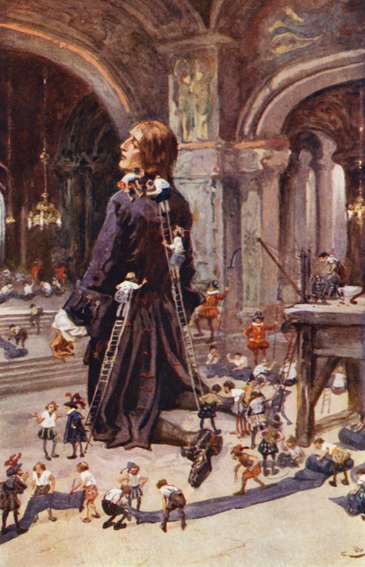 Ilustración para Los viajes de Gulliver de Jonathan Swift (litografía en color) de Gordon Frederick (after) Browne