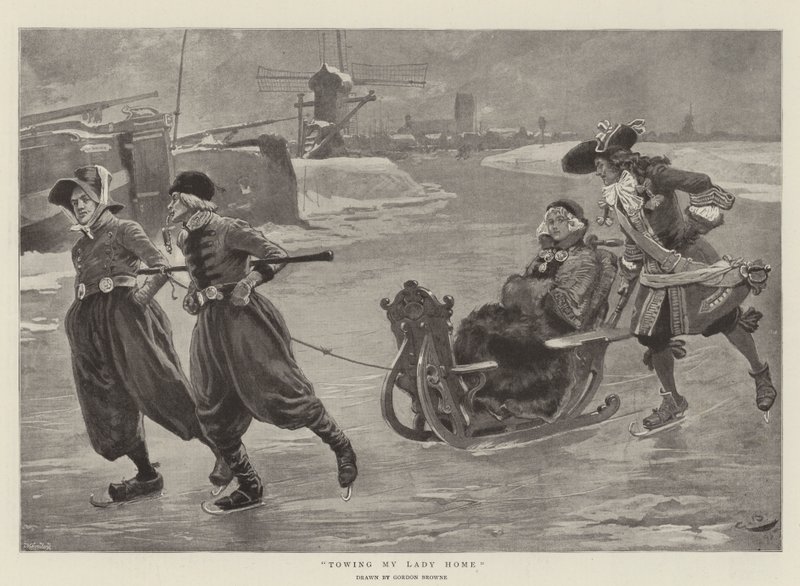 Remolcando a mi señora a casa (litografía) de Gordon Frederick (after) Browne