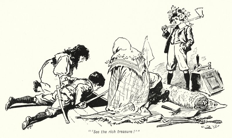Ilustración para "La historia de los buscadores de tesoros" de E. Nesbit (litografía) de Gordon Frederick Browne