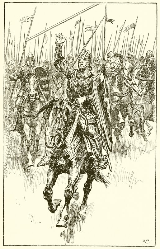 Normandos cargando en la Batalla de Hastings de Gordon Frederick Browne