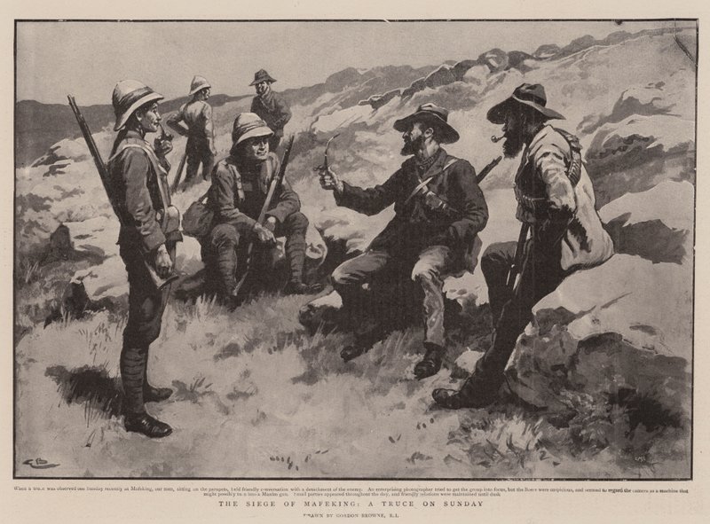 El asedio de Mafeking, una tregua el domingo de Gordon Frederick Browne
