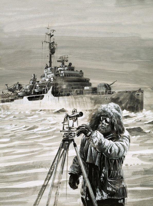 Un miembro del British Antarctic Survey Team trabajando de Graham Coton