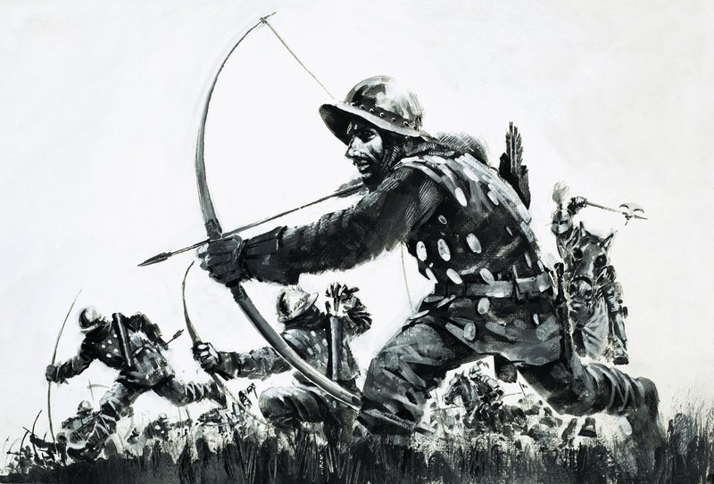 Arqueros en la batalla de Bannockburn de Graham Coton