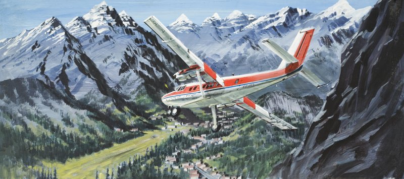 De Havilland Twin Otter (gouache sobre papel) de Graham Coton