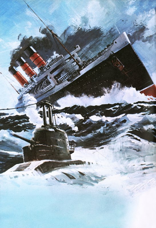 Transatlántico y submarino de Graham Coton