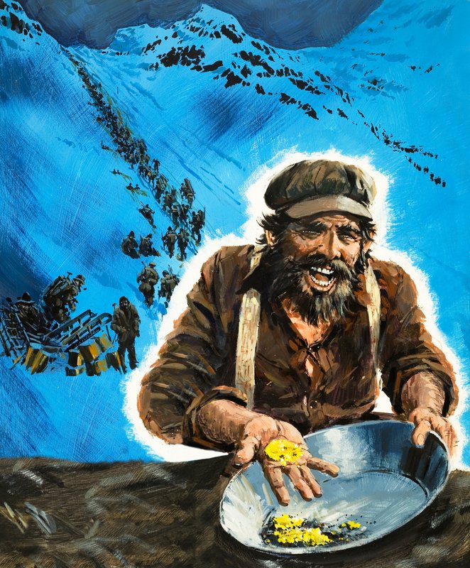 Buscando oro en la fiebre del oro de Klondike de Graham Coton