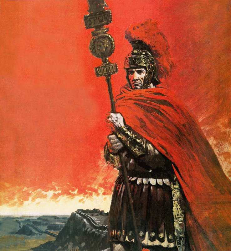 Legionario romano frente a la Muralla de Adriano de Graham Coton