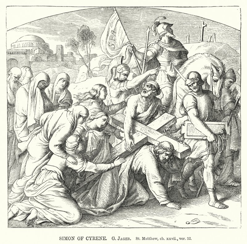Simón de Cirene, San Mateo, cap xxvii, ver 32 de Gustav Jager