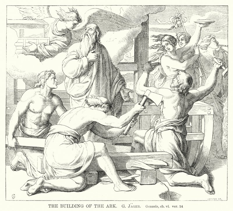 La construcción del arca, Génesis, cap vi, vers 14 de Gustav Jager