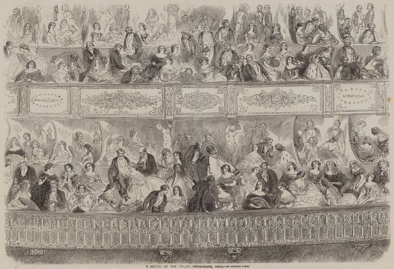 Un boceto en la Ópera Italiana, París de Gustave Dore
