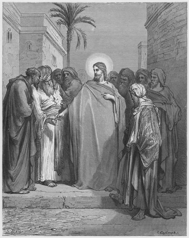 La Biblia de Gustave Doré: Cristo y el tributo de Gustave Dore