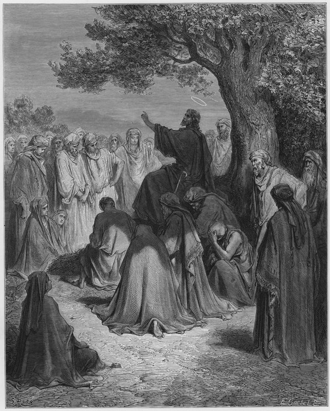 La Biblia de Gustave Doré: Jesús predicando a la multitud de Gustave Dore