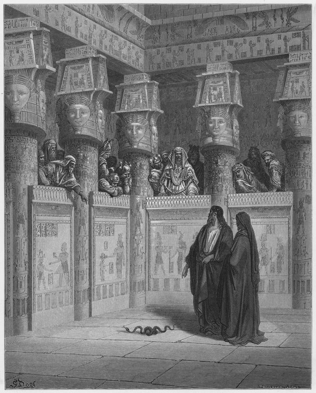 Moisés y Aarón ante el faraón de Gustave Dore