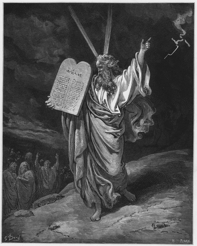 Moisés descendiendo del Monte Sinaí de Gustave Dore