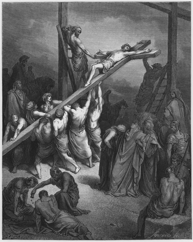 La Biblia de Gustave Doré: La erección de la Cruz de Gustave Dore