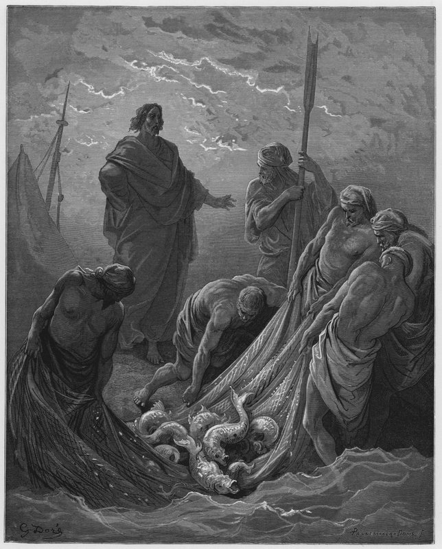 La pesca milagrosa de Gustave Dore