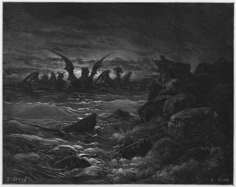La visión de las cuatro bestias de Gustave Dore