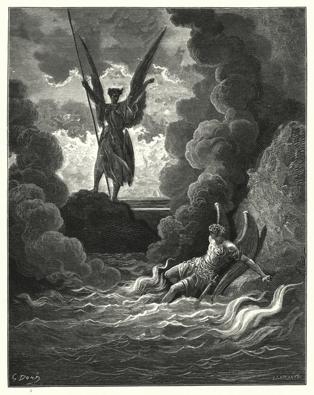 Ilustración de Gustave Doré para El Paraíso Perdido de Milton, Libro I, líneas 221, 222 de Gustave Dore