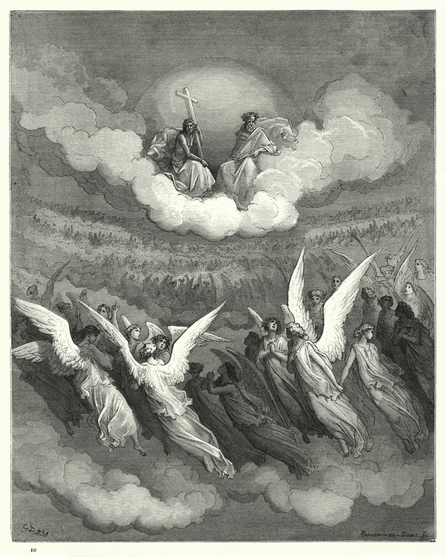 Ilustración de Gustave Doré para El Paraíso Perdido de Milton, Libro III, 347-349 de Gustave Dore