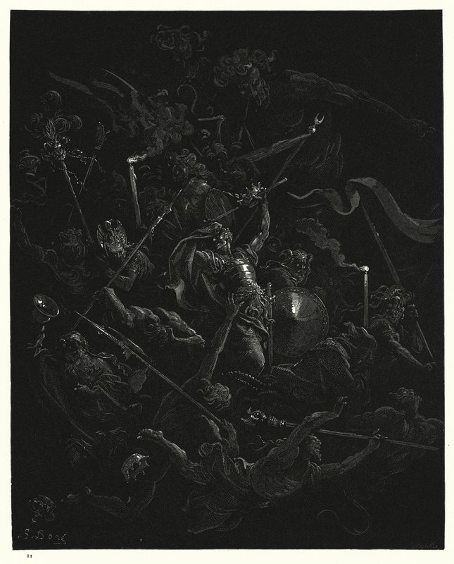 Ilustración de Gustave Doré para El Paraíso Perdido de Milton, Libro III, líneas 473, 474 de Gustave Dore