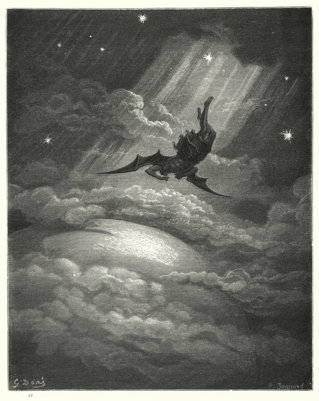Ilustración de Gustave Doré para El Paraíso Perdido de Milton, Libro III, 739-741 de Gustave Dore