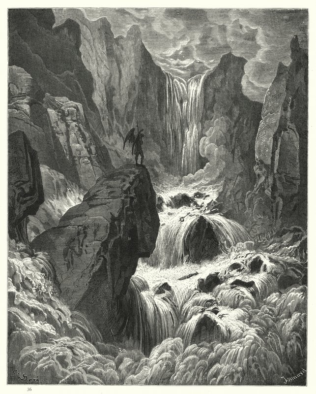 Ilustración de Gustave Doré para El Paraíso Perdido de Milton, Libro IX, líneas 74, 75 de Gustave Dore