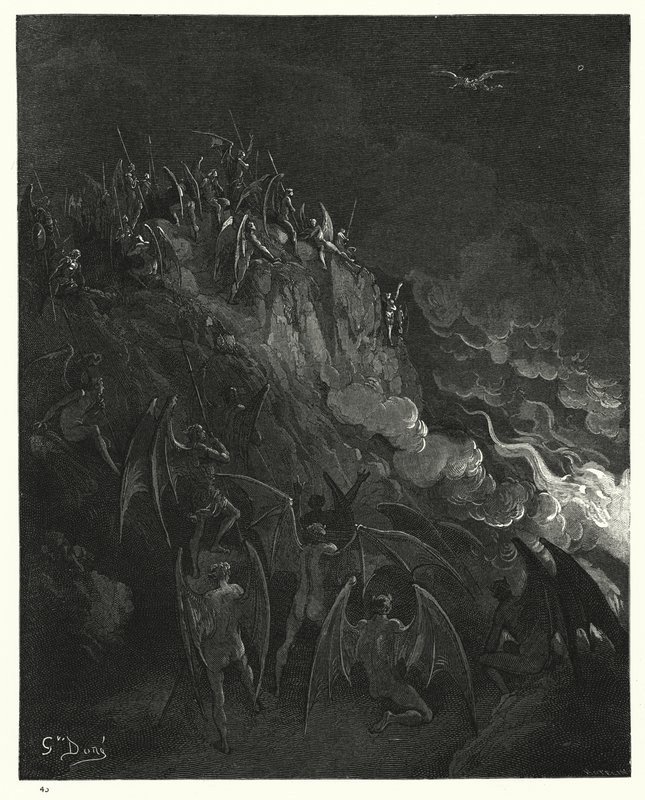 Ilustración de Gustave Doré para El Paraíso Perdido de Milton, Libro X, líneas 439-441 de Gustave Dore