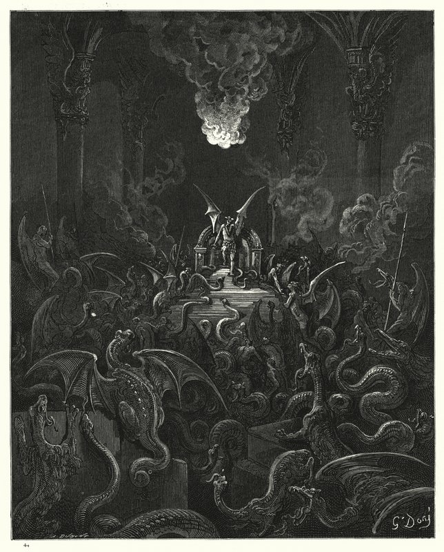 Ilustración de Gustave Doré para El Paraíso Perdido de Milton, Libro X, líneas 521-523 de Gustave Dore