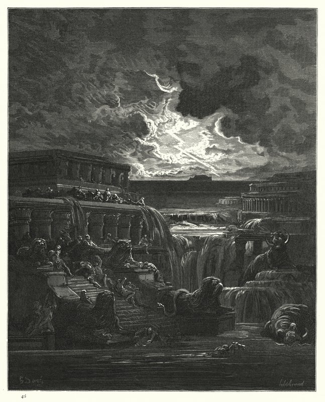Ilustración de Gustave Doré para El Paraíso Perdido de Milton, Libro XI, líneas 747-749 de Gustave Dore