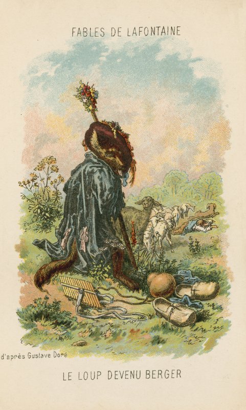 El lobo que jugaba a ser pastor de Gustave Dore